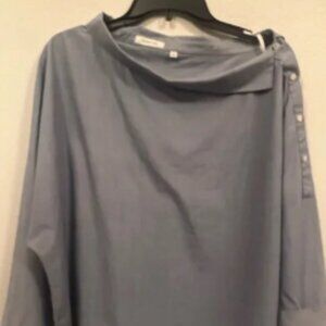 Aritzia Babaton off -one shoulder chambray top